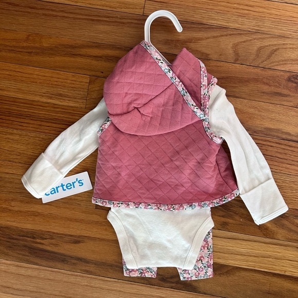 Carter's Pink Quilted Vest Set for Baby - Picture 2 of 3